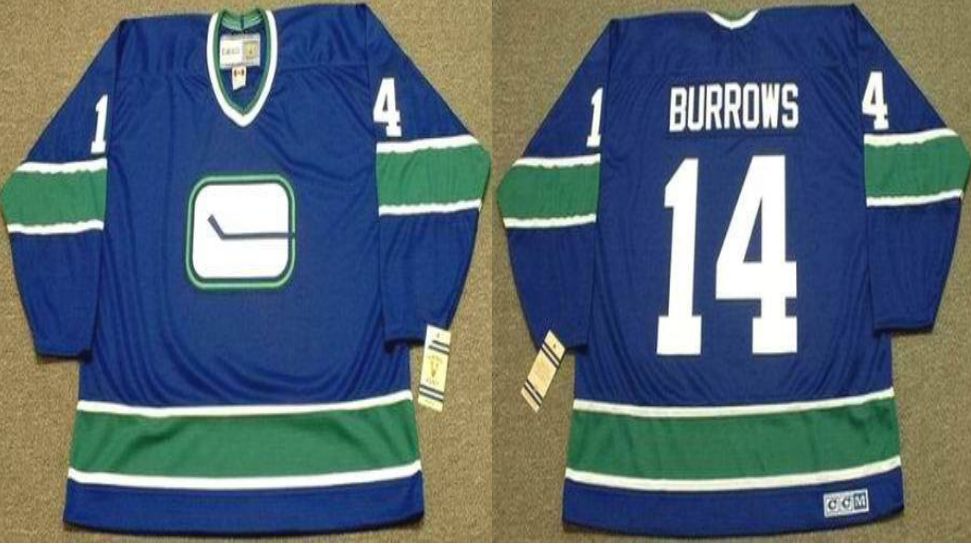 2019 Men Vancouver Canucks #14 Burrows Blue CCM NHL jerseys->vancouver canucks->NHL Jersey